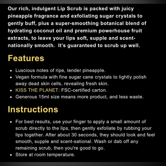 Bali Balm Pineapple Lip Scrub - Picture 2 of 3